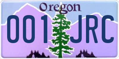 OR license plate 001JRC