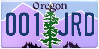 OR license plate 001JRD