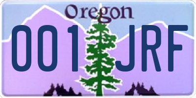 OR license plate 001JRF