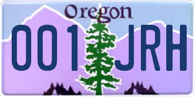 OR license plate 001JRH