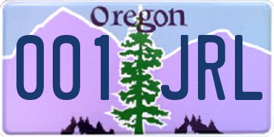 OR license plate 001JRL