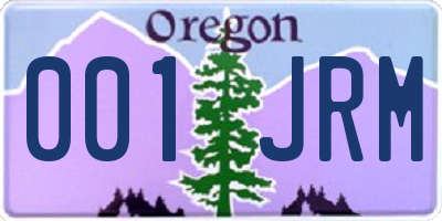 OR license plate 001JRM