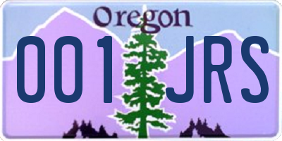 OR license plate 001JRS