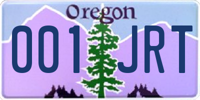 OR license plate 001JRT