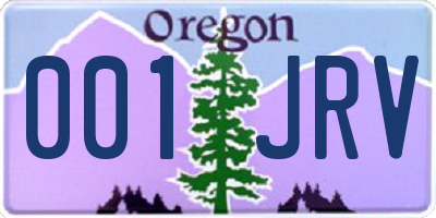 OR license plate 001JRV