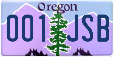 OR license plate 001JSB