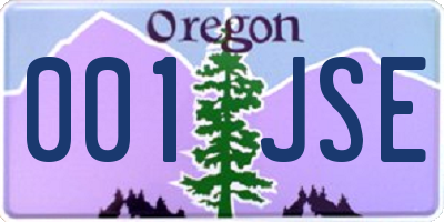 OR license plate 001JSE