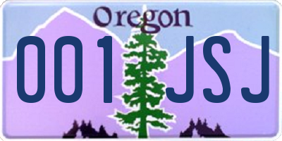 OR license plate 001JSJ