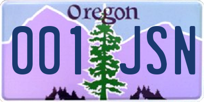 OR license plate 001JSN