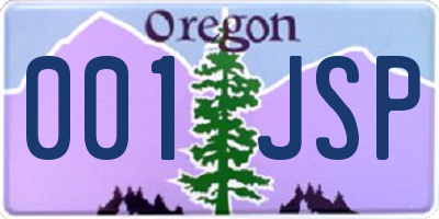 OR license plate 001JSP