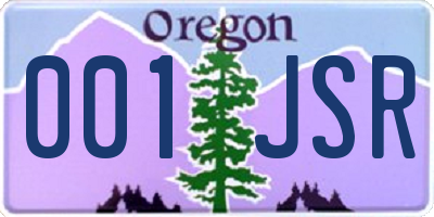 OR license plate 001JSR