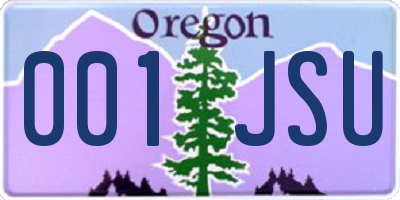 OR license plate 001JSU