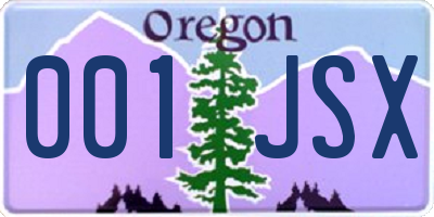 OR license plate 001JSX