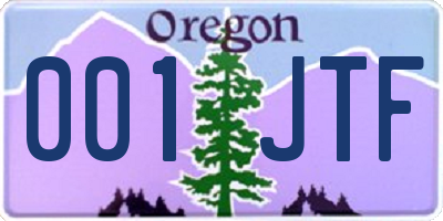 OR license plate 001JTF