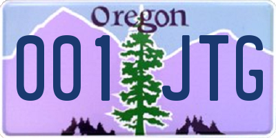 OR license plate 001JTG