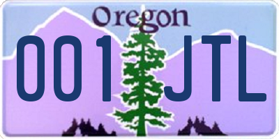 OR license plate 001JTL