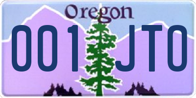 OR license plate 001JTO