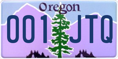 OR license plate 001JTQ