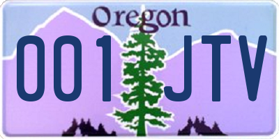 OR license plate 001JTV