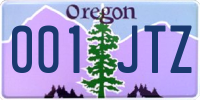 OR license plate 001JTZ