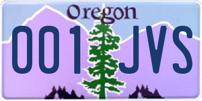 OR license plate 001JVS