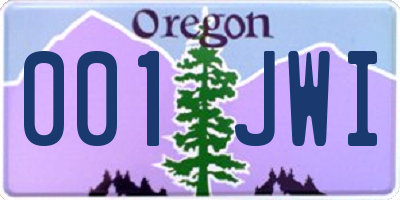 OR license plate 001JWI