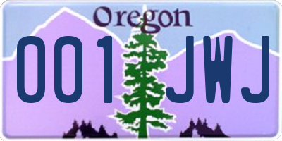 OR license plate 001JWJ