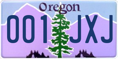 OR license plate 001JXJ