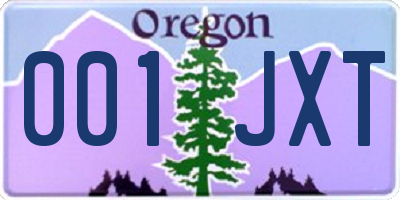 OR license plate 001JXT