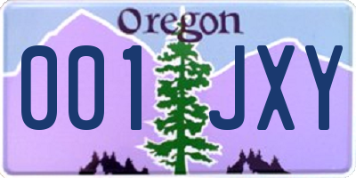 OR license plate 001JXY