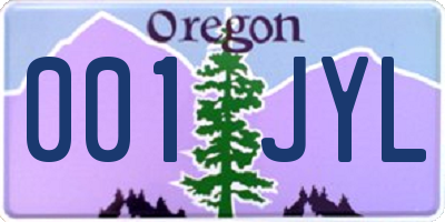 OR license plate 001JYL