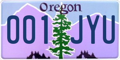 OR license plate 001JYU