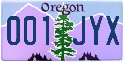 OR license plate 001JYX