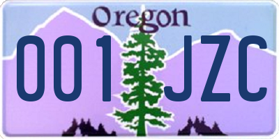 OR license plate 001JZC