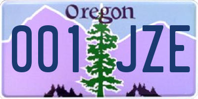 OR license plate 001JZE