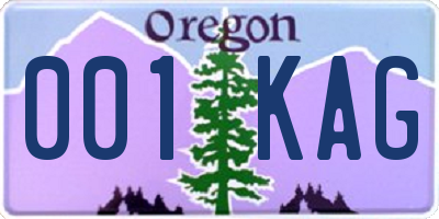 OR license plate 001KAG