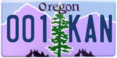 OR license plate 001KAN