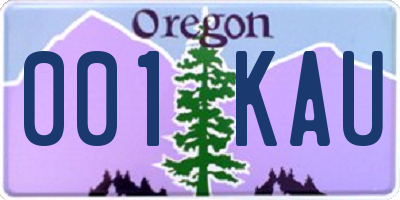 OR license plate 001KAU