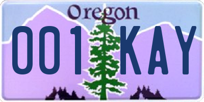 OR license plate 001KAY