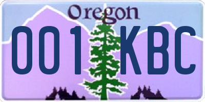 OR license plate 001KBC