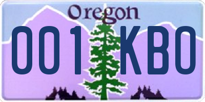 OR license plate 001KBO