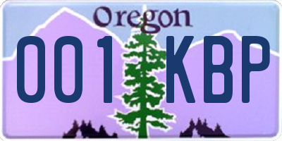 OR license plate 001KBP