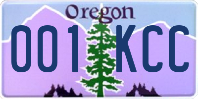 OR license plate 001KCC