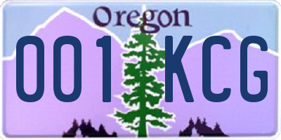 OR license plate 001KCG