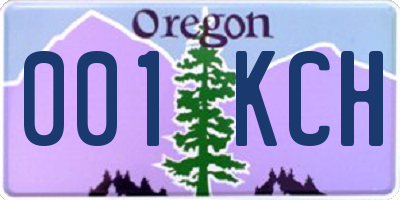 OR license plate 001KCH