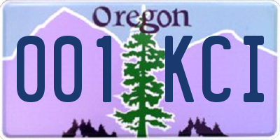 OR license plate 001KCI