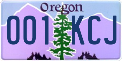 OR license plate 001KCJ