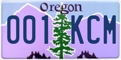 OR license plate 001KCM