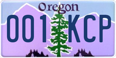 OR license plate 001KCP