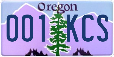OR license plate 001KCS